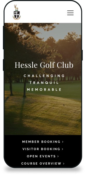 Hessle Golf Club website page on a mobile